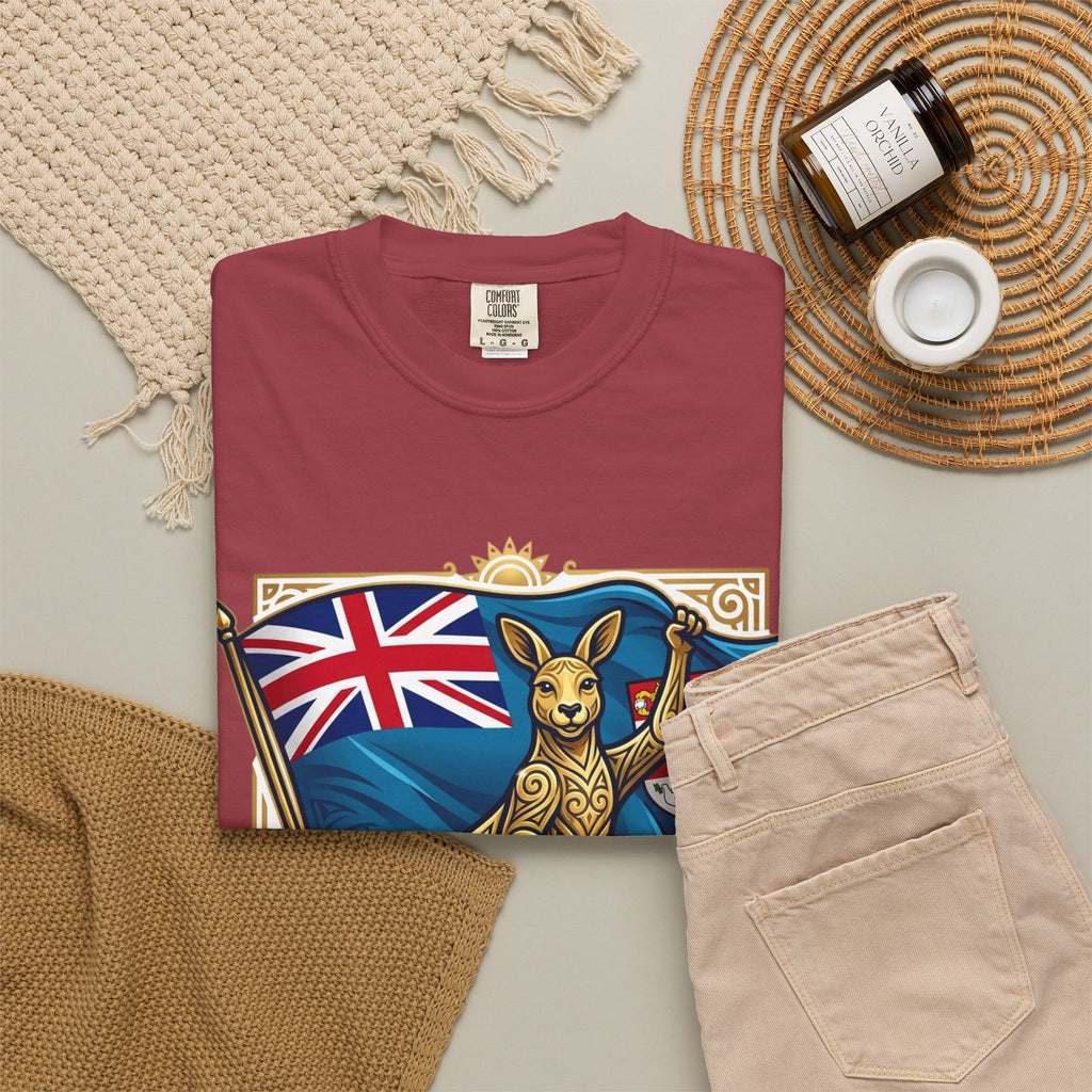 Fiji Day T-Shirt – 'Happy Fiji Day From Down Under' Kangaroo & Fiji Flag Tee