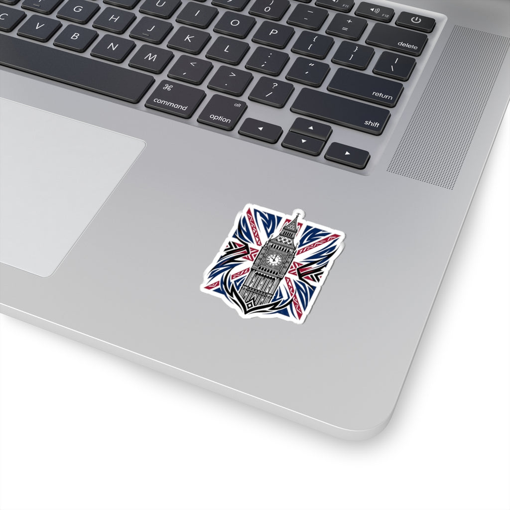 Big Ben Union Jack Sticker — London Landmark Kiss-Cut Sticker