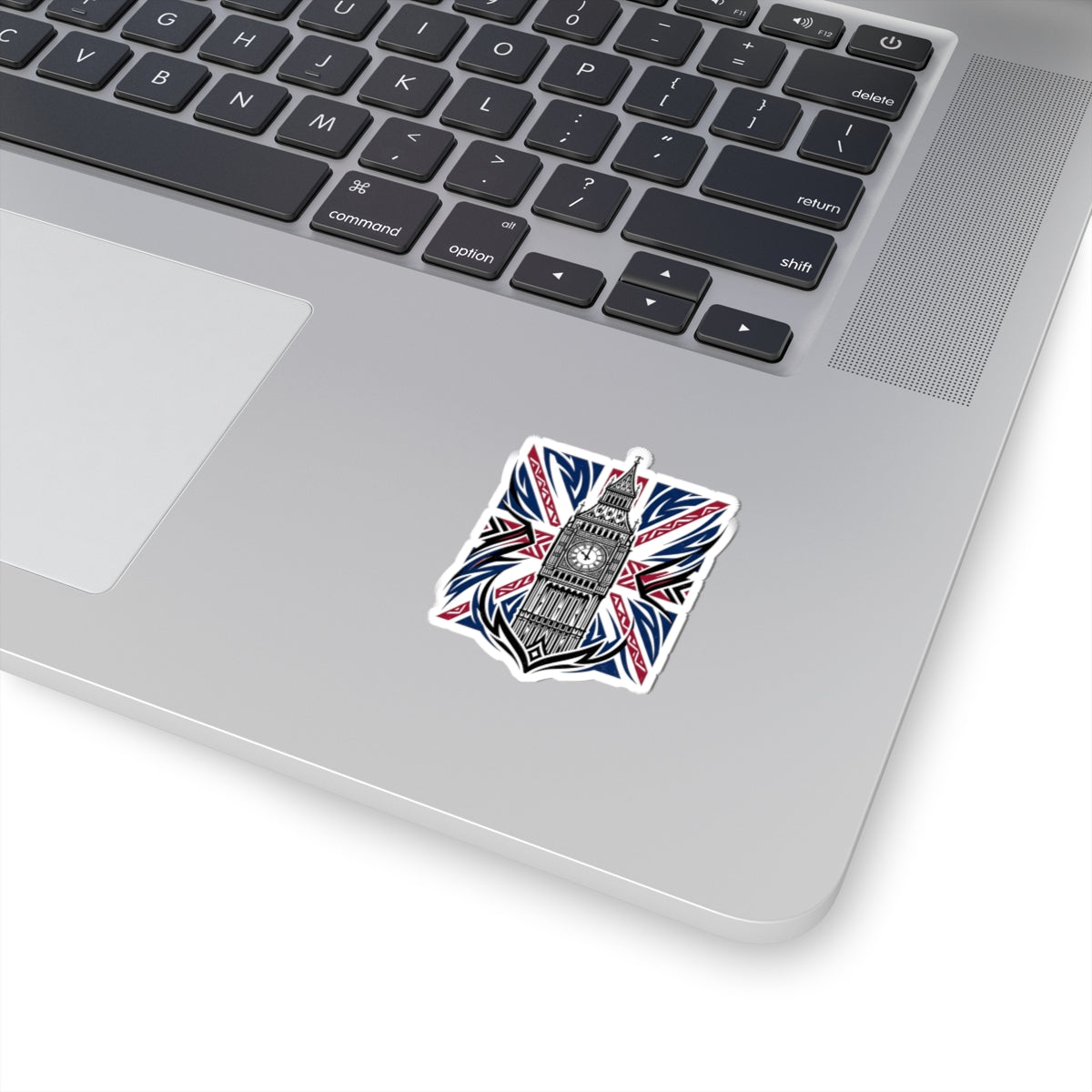 Big Ben Union Jack Sticker — London Landmark Kiss-Cut Sticker