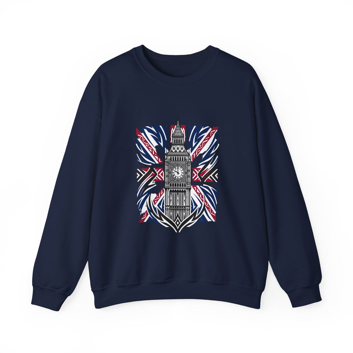 Big Ben Union Jack Sweatshirt - London Skyline British Flag Crewneck