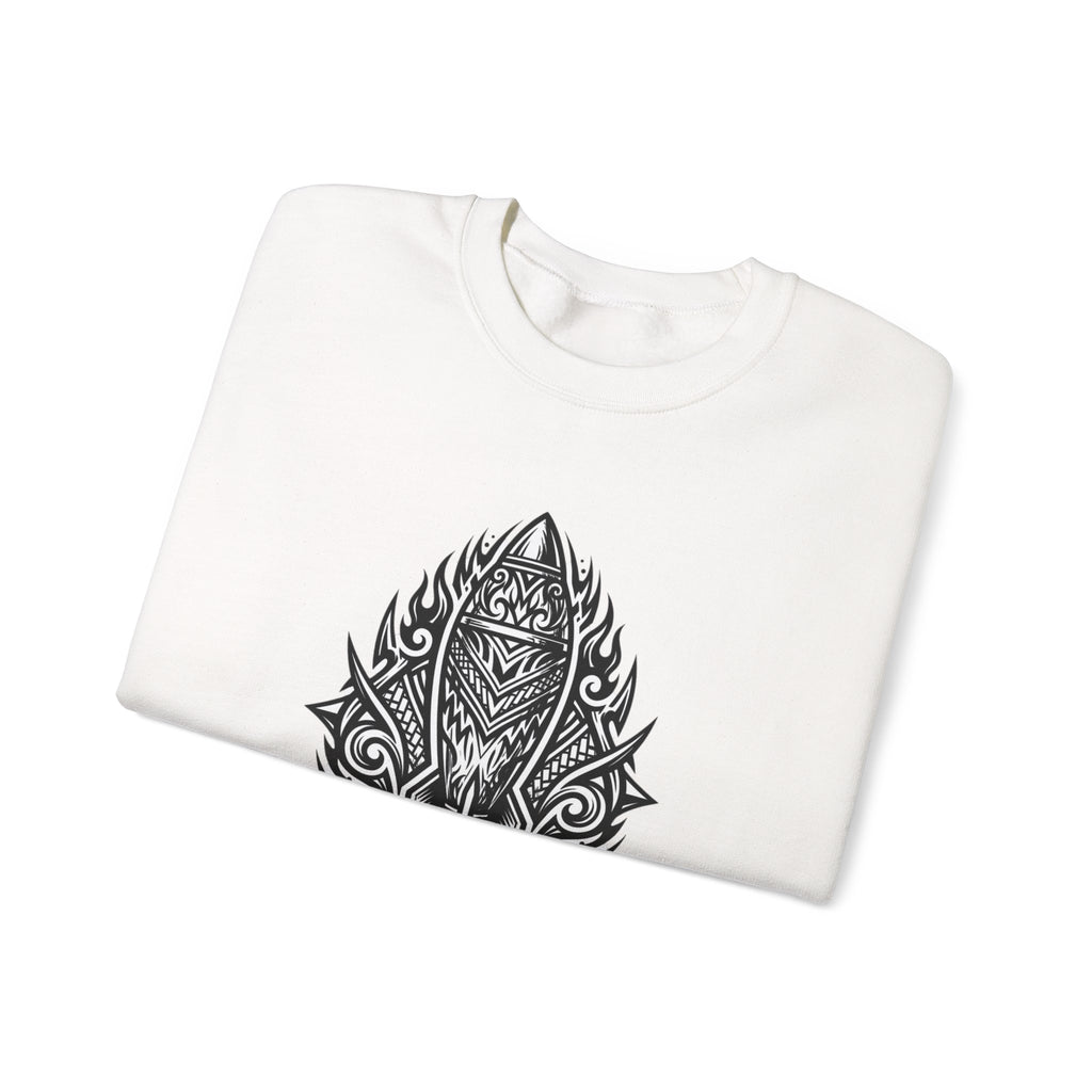 Crewneck Sweatshirt — Mortar Tribal Shield Graphic