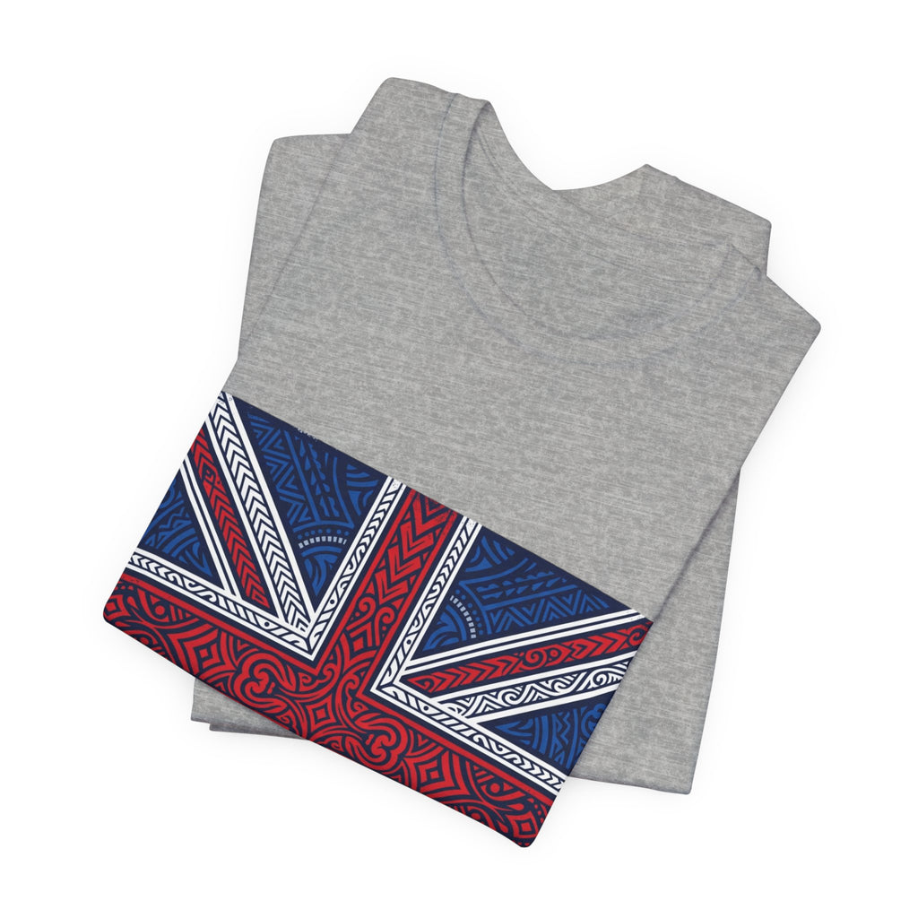 British Union Jack Tee — Tribal Pattern UK Flag T‑Shirt