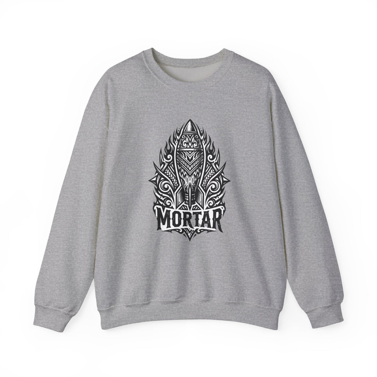 Crewneck Sweatshirt — Mortar Tribal Shield Graphic
