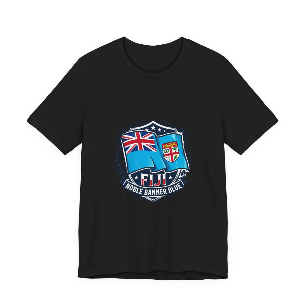 Fiji Noble Banner Blue T‑Shirt — Fiji Flag Crest Tee
