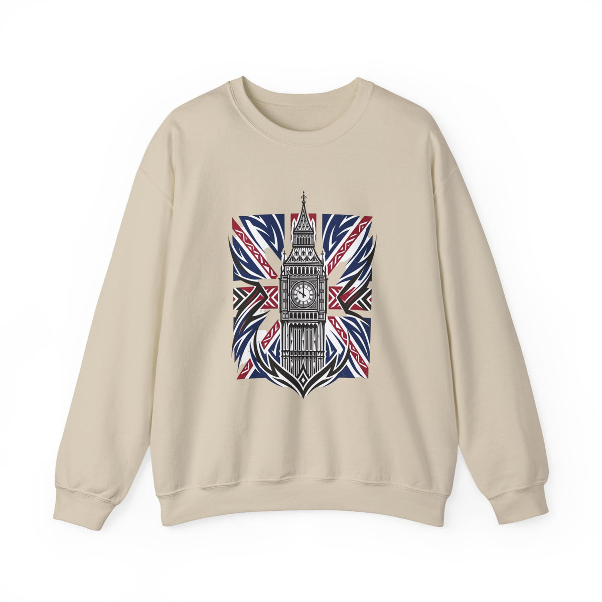 Big Ben Union Jack Sweatshirt - London Skyline British Flag Crewneck