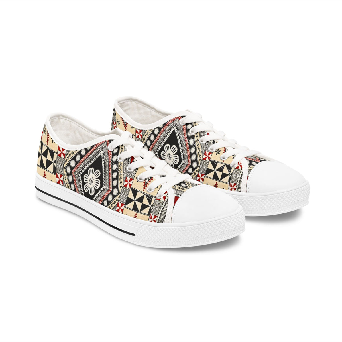 Boho Mosaic Low Top Sneakers — Patterned Casual Shoes