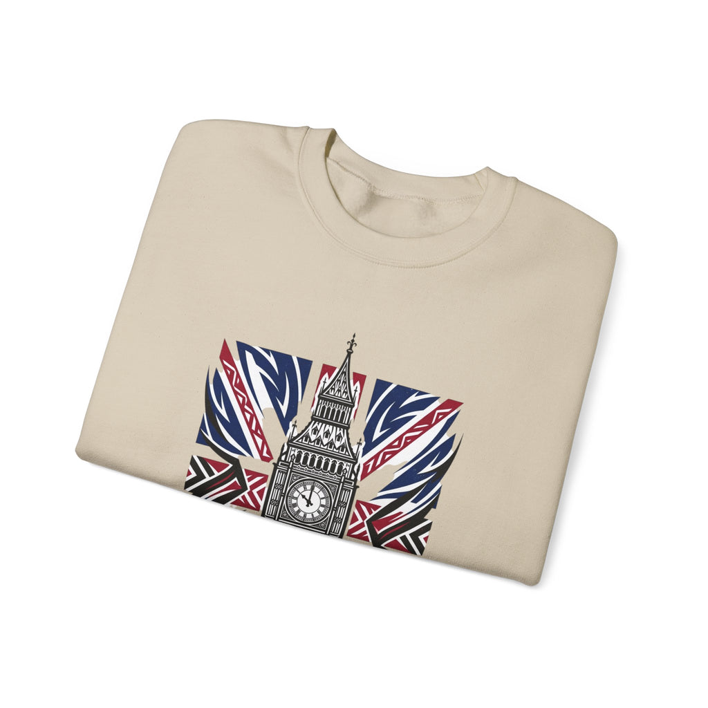 Big Ben Union Jack Sweatshirt - London Skyline British Flag Crewneck