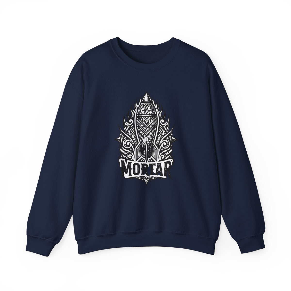 Crewneck Sweatshirt — Mortar Tribal Shield Graphic