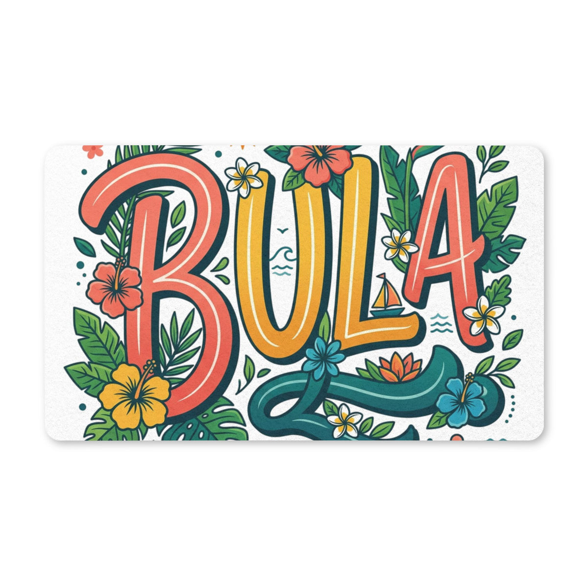 Bula Floral Doormat — Tropical Welcome Mat