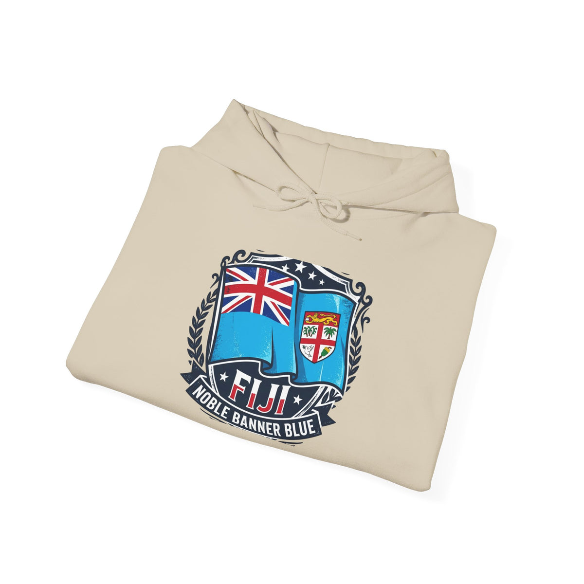 Fiji Noble Banner Blue Hoodie – Vintage Crest Pullover