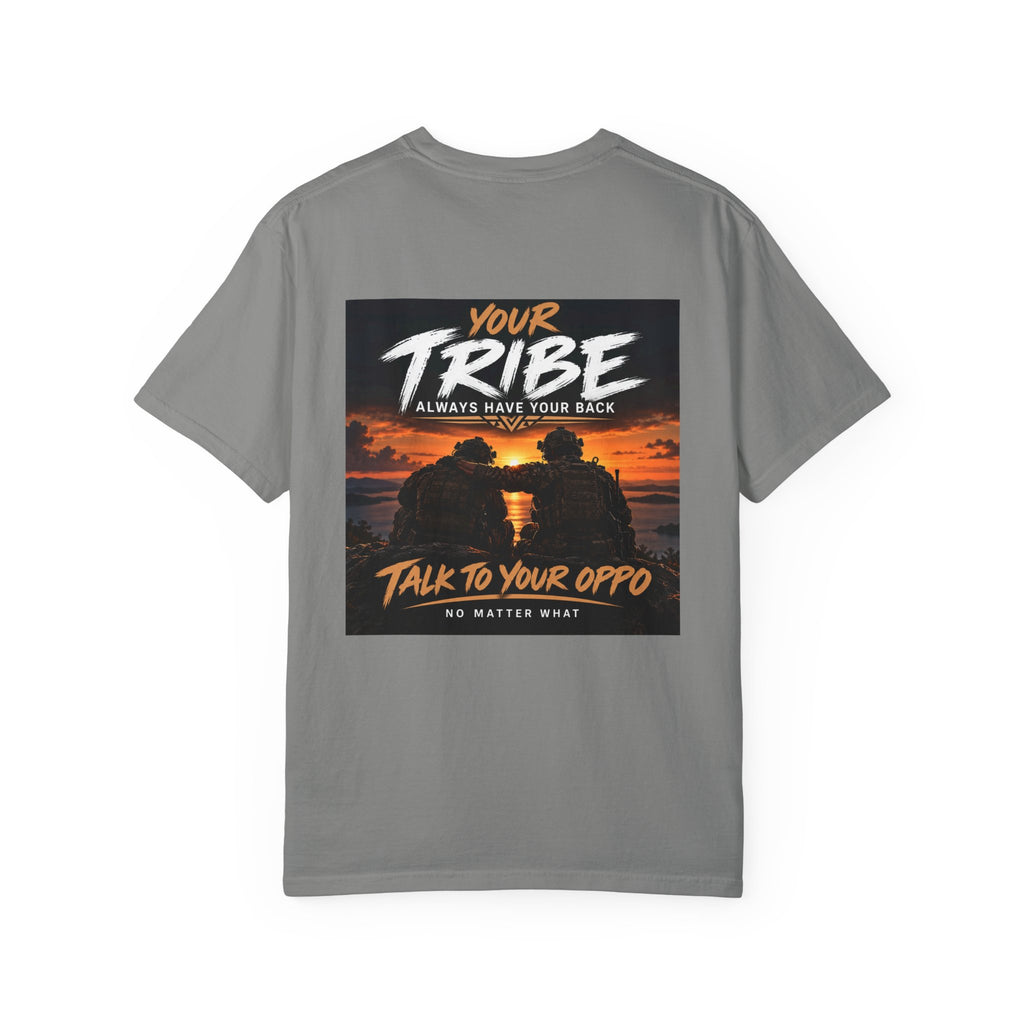 Tribal Sunset T‑Shirt — "Your Tribe" Inspirational Back Graphic