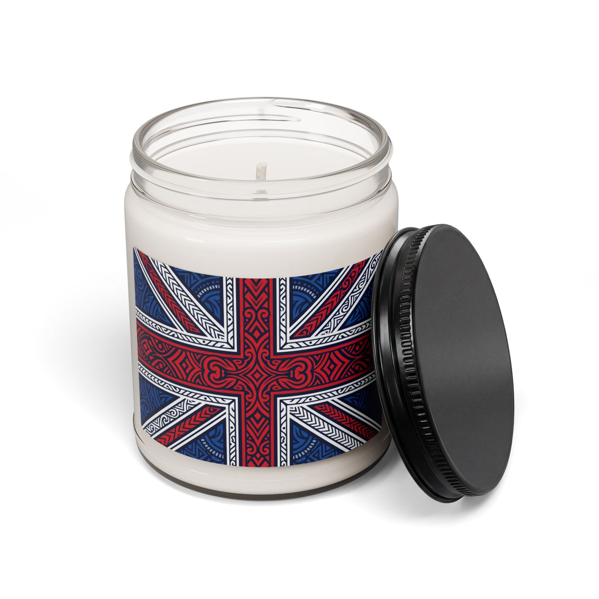 British Union Jack Soy Candle — 9oz Scented Jar (Patriotic UK Decor)