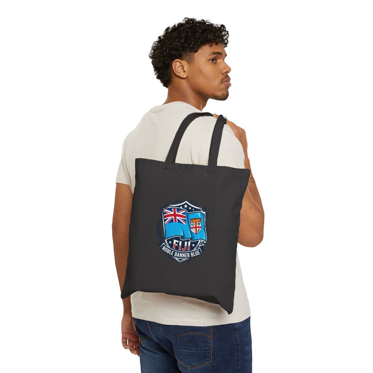 Fiji Crest Canvas Tote Bag – Vintage Flag Shield Eco Shopper