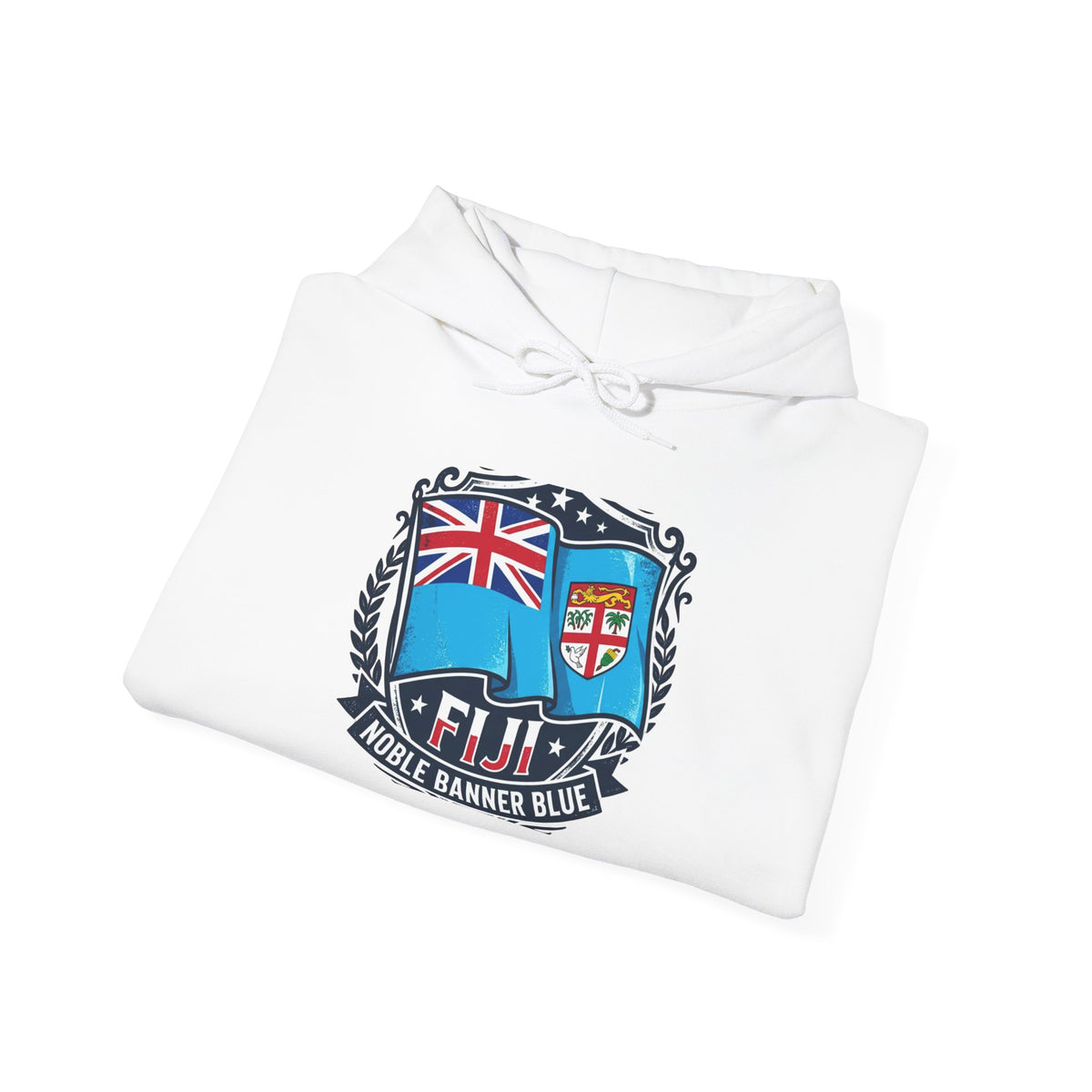 Fiji Noble Banner Blue Hoodie – Vintage Crest Pullover