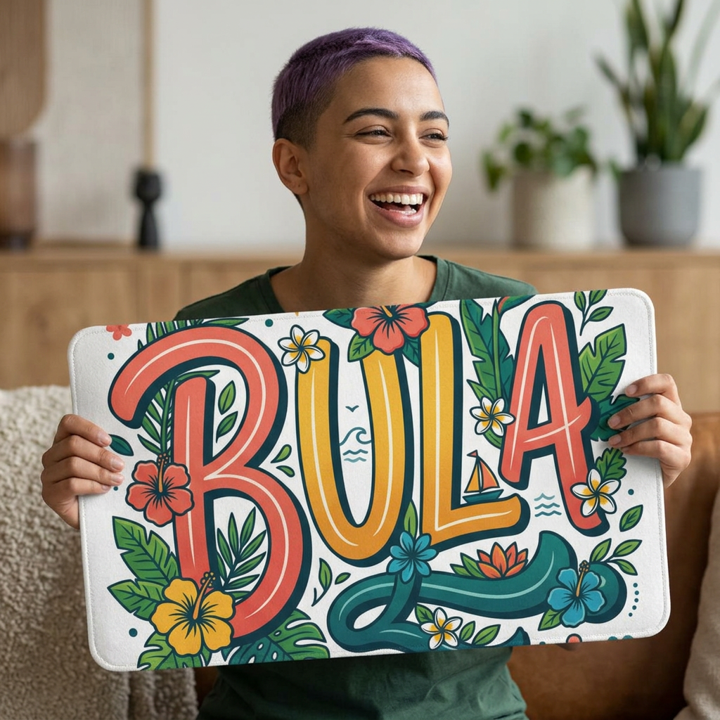 Bula Floral Doormat — Tropical Welcome Mat