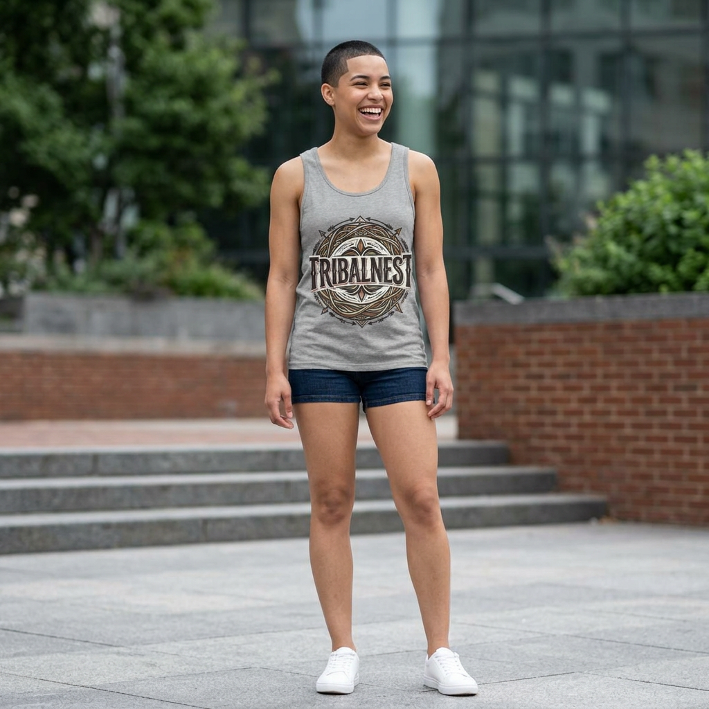 Fiji Noble Banner Blue Tank Top — Fiji Flag Crest Sleeveless Shirt