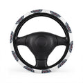 Car Steering Wheel Cover — Retro Blue Badge Pattern, All-Season Grip