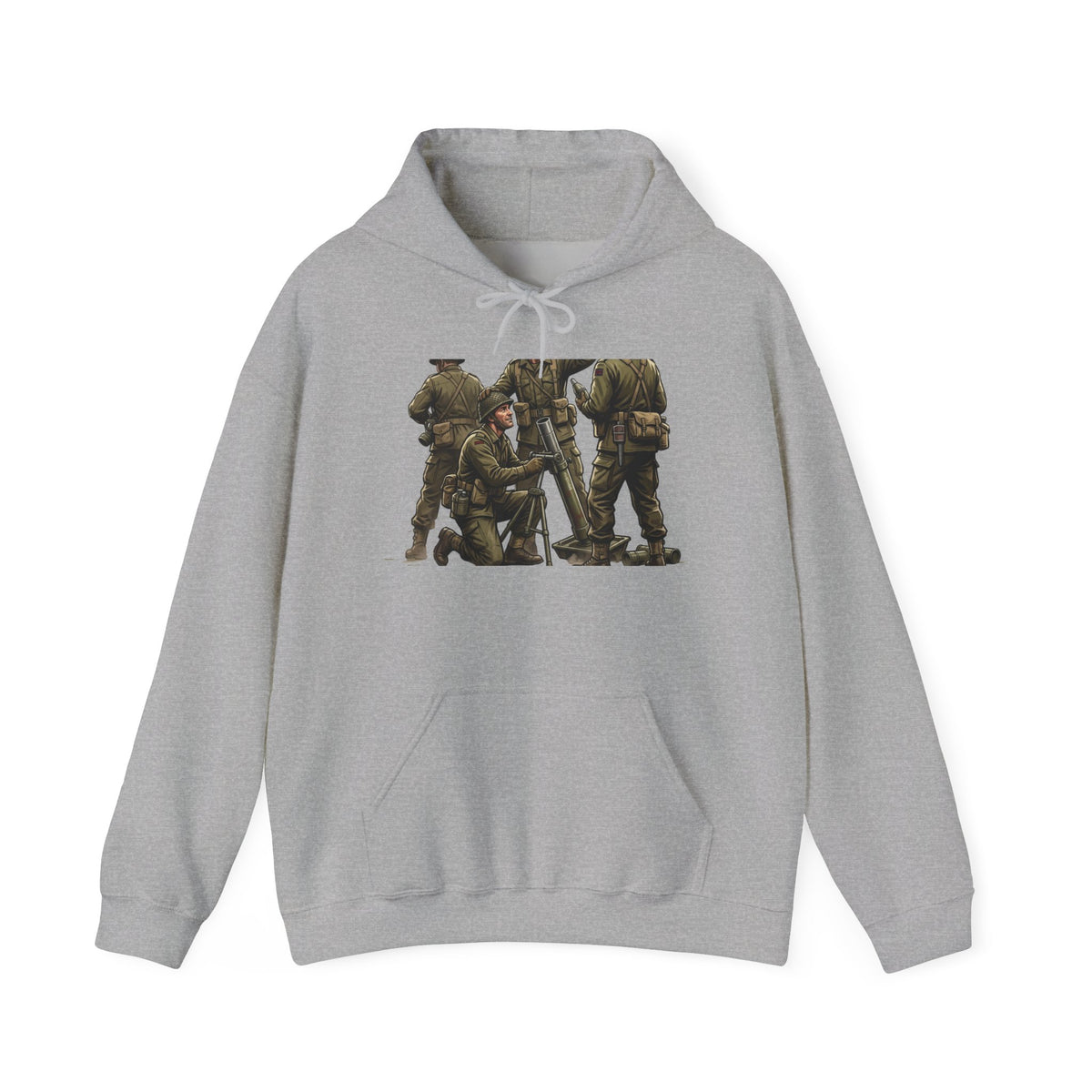 Soldier Squad Graphic Hoodie — Military Tribute Crew Hooded Sweatshirt