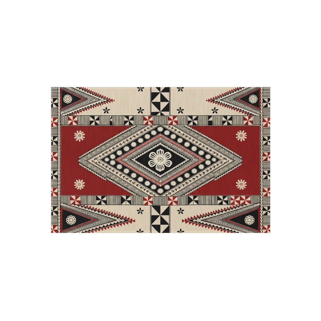Southwestern Diamond Outdoor Rug — Durable Patio/Deck Accent Mat