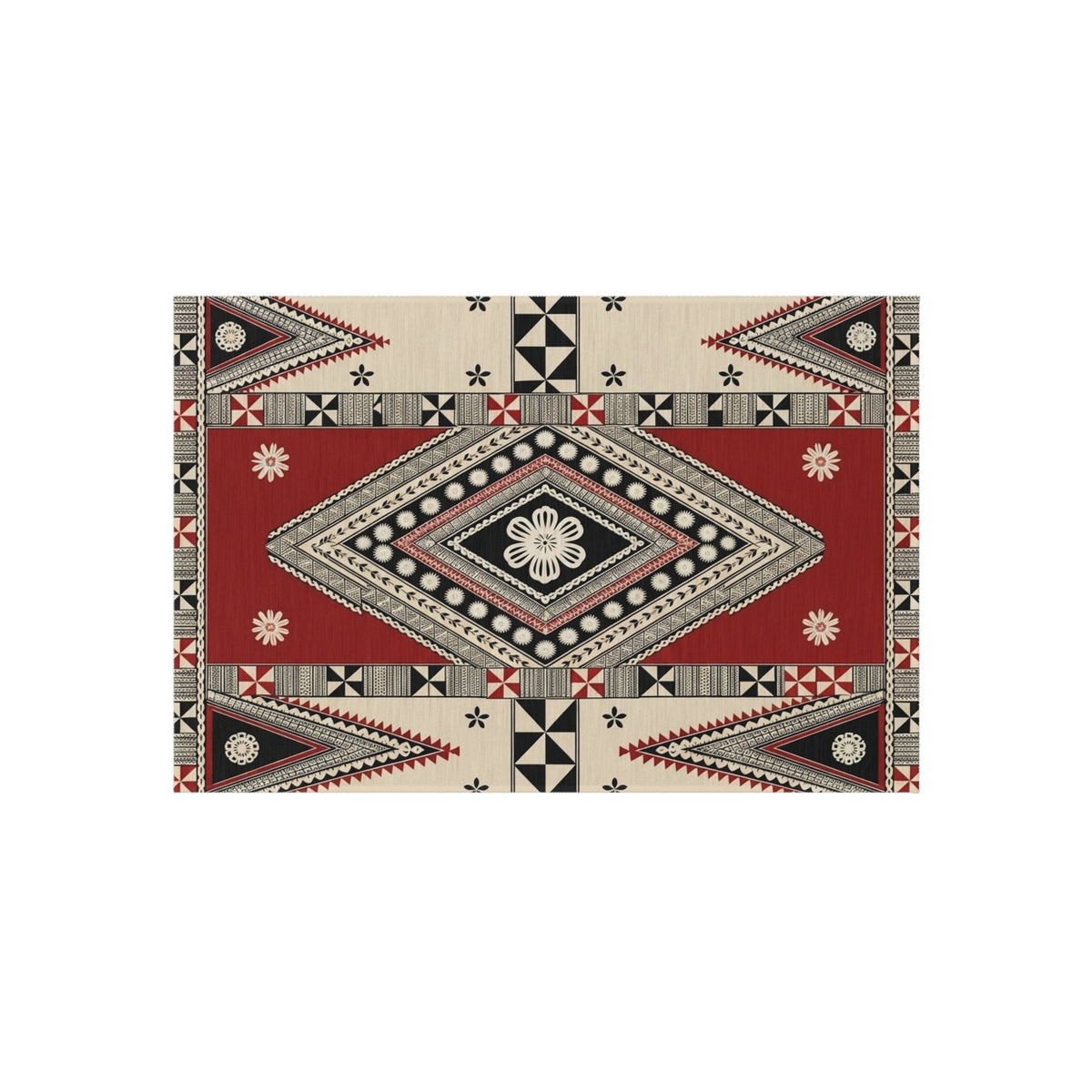 Southwestern Diamond Outdoor Rug — Durable Patio/Deck Accent Mat