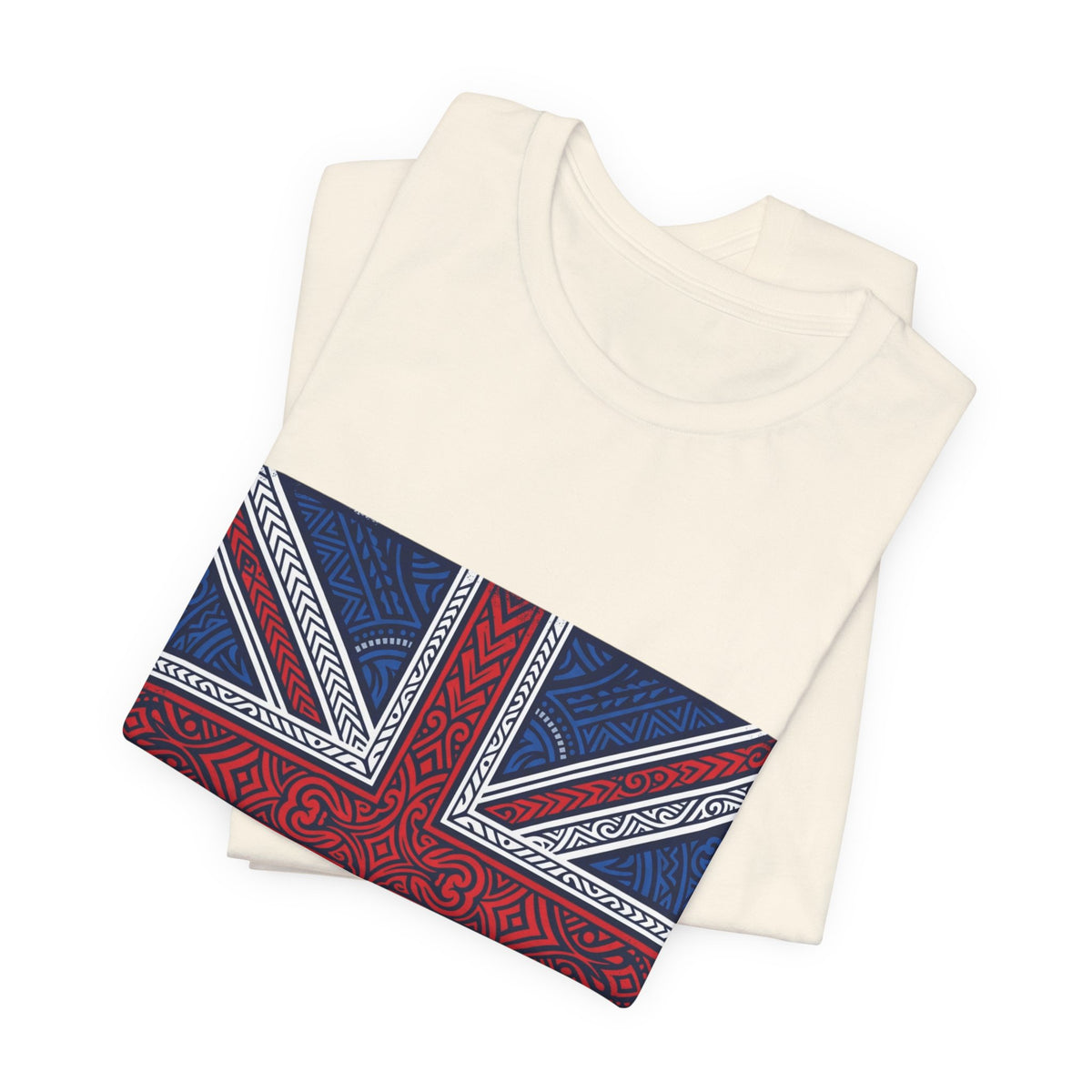 British Union Jack Tee — Tribal Pattern UK Flag T‑Shirt