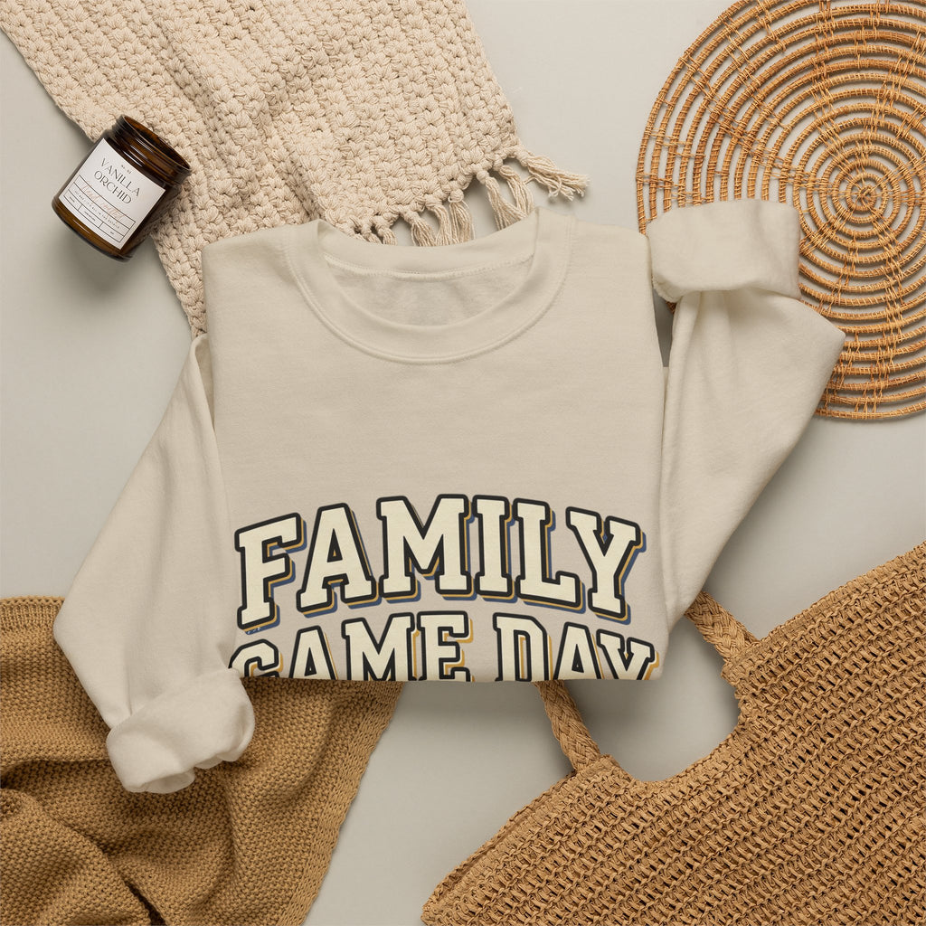 Family Game Day Sweatshirt — "Family Game Day Together We Cheer" Cozy Crewneck
