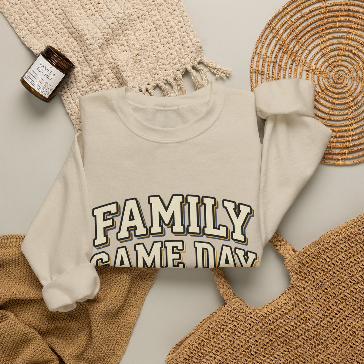 Family Game Day Sweatshirt — "Family Game Day Together We Cheer" Cozy Crewneck