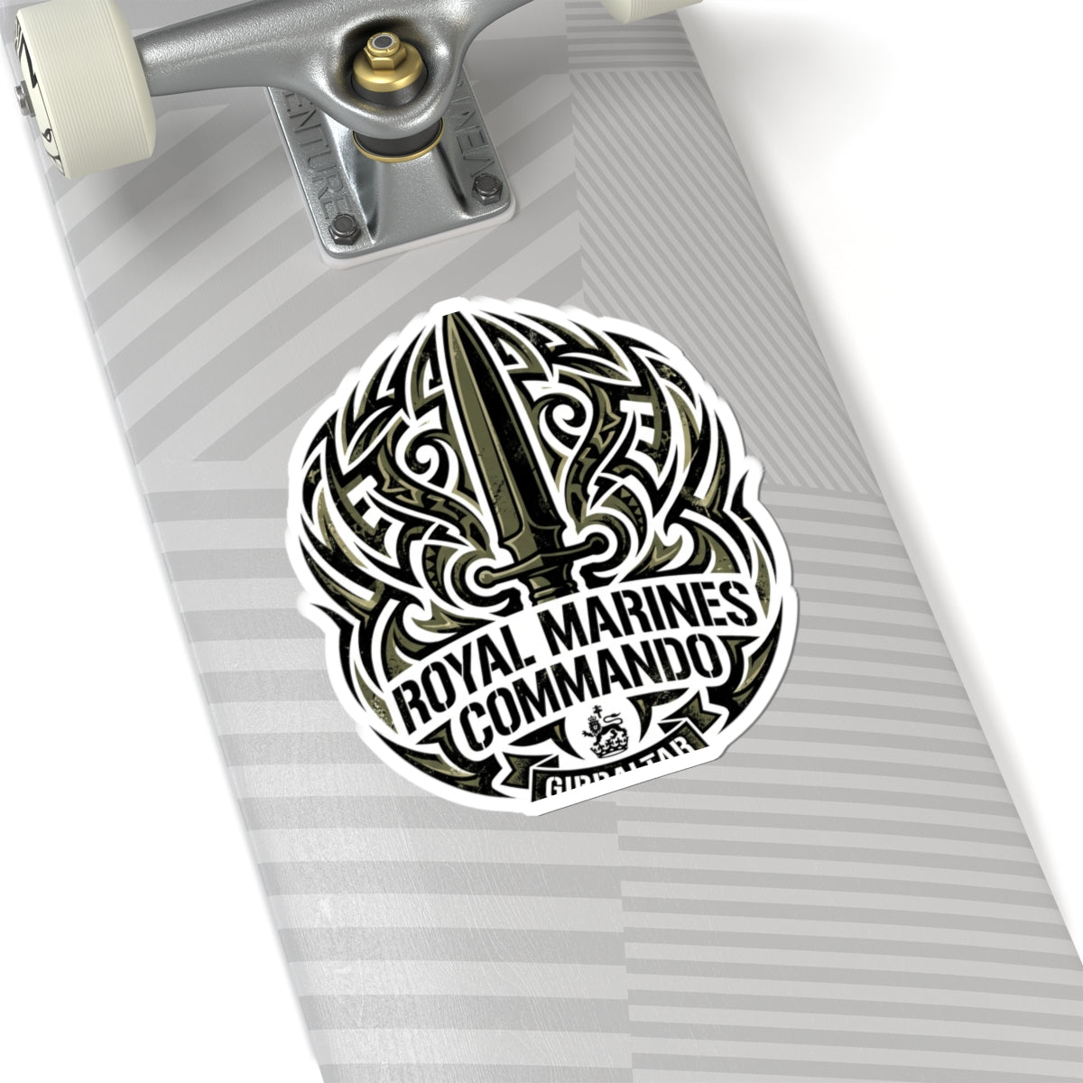 Royal Marines Commando Kiss-Cut Sticker — Tactical Sword Emblem (Gibraltar)