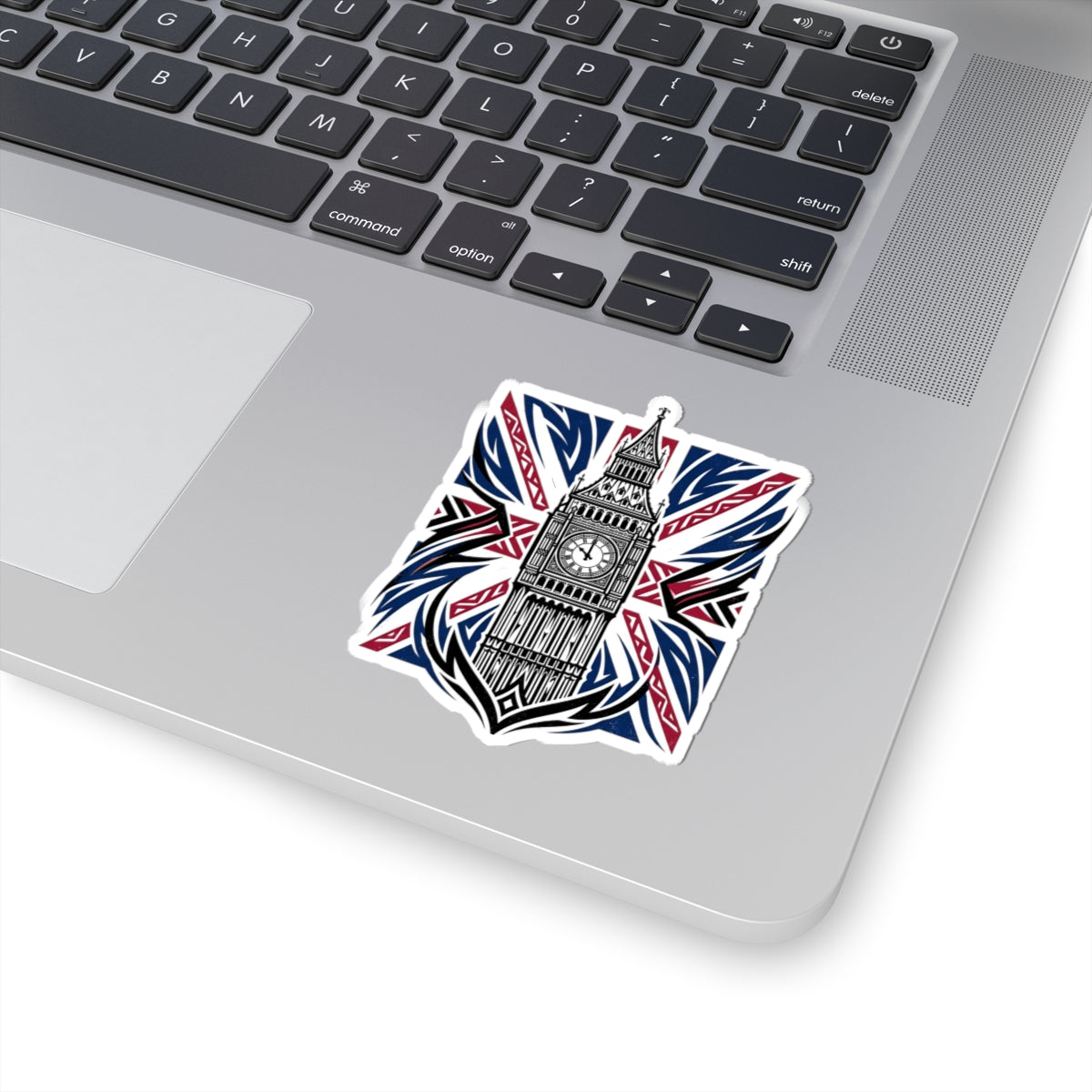 Big Ben Union Jack Sticker — London Landmark Kiss-Cut Sticker