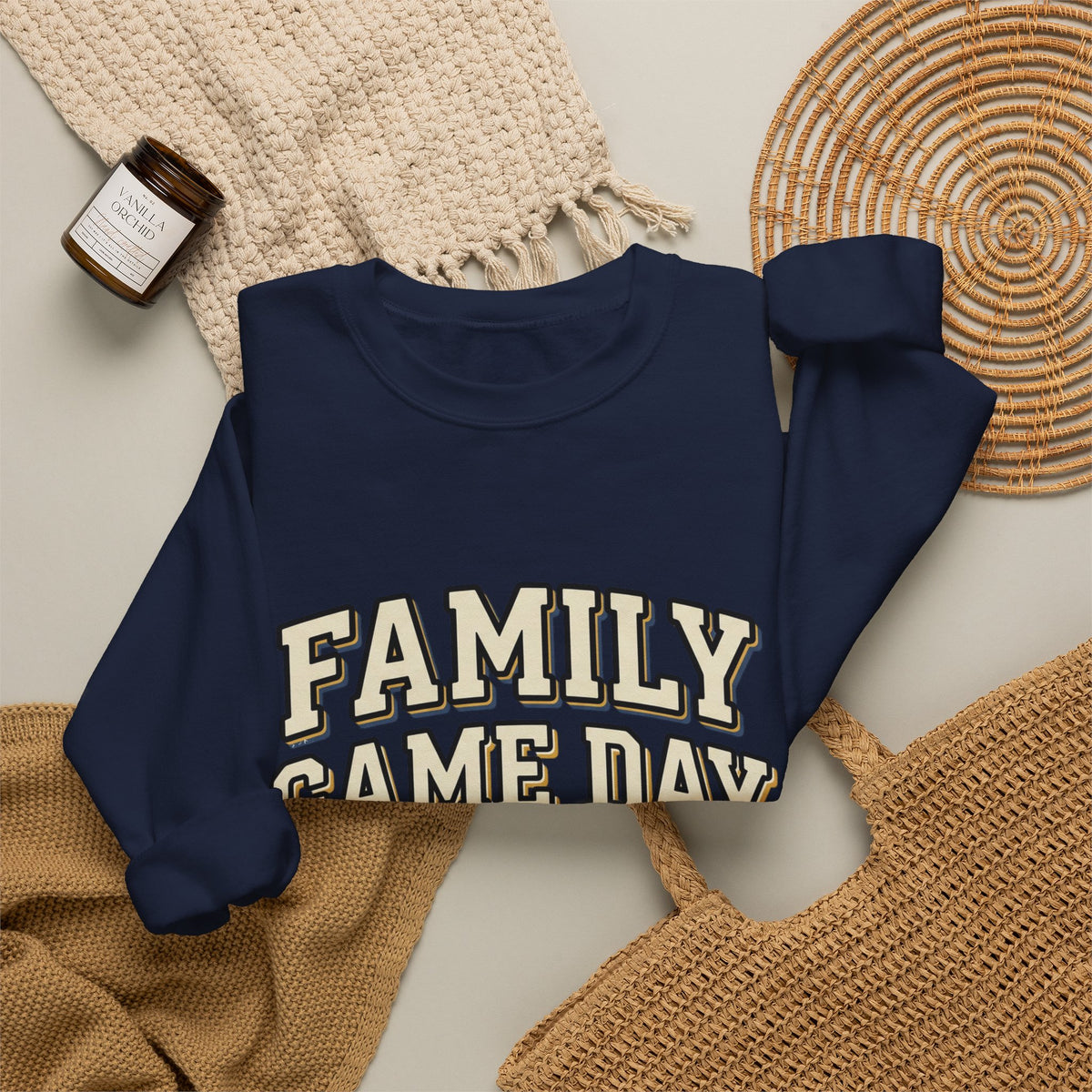 Family Game Day Sweatshirt — "Family Game Day Together We Cheer" Cozy Crewneck