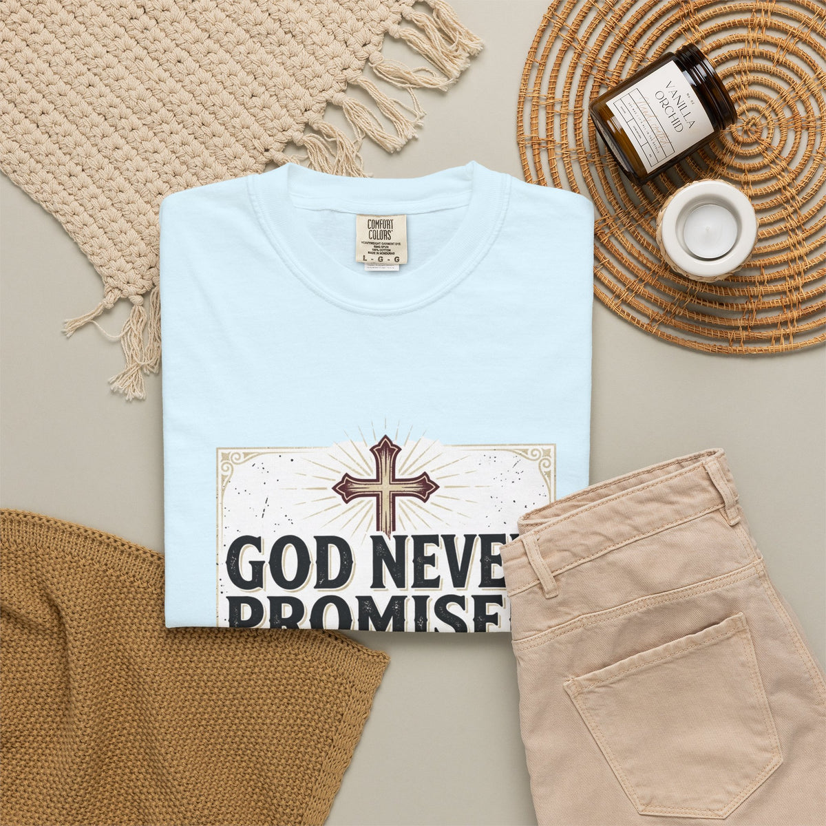 Christian Victory T-Shirt — "God Never Promised Victory Without a Fight" Inspirational Tee