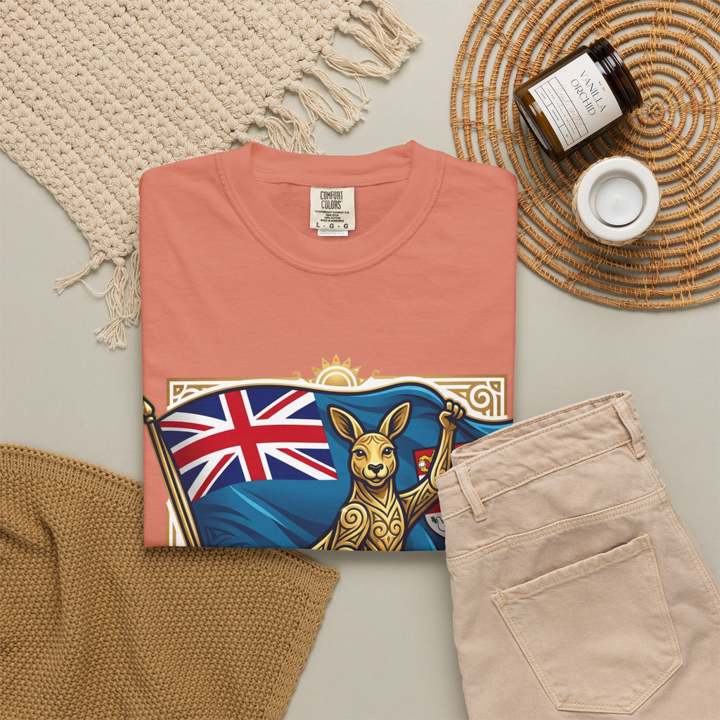 Fiji Day T-Shirt – 'Happy Fiji Day From Down Under' Kangaroo & Fiji Flag Tee