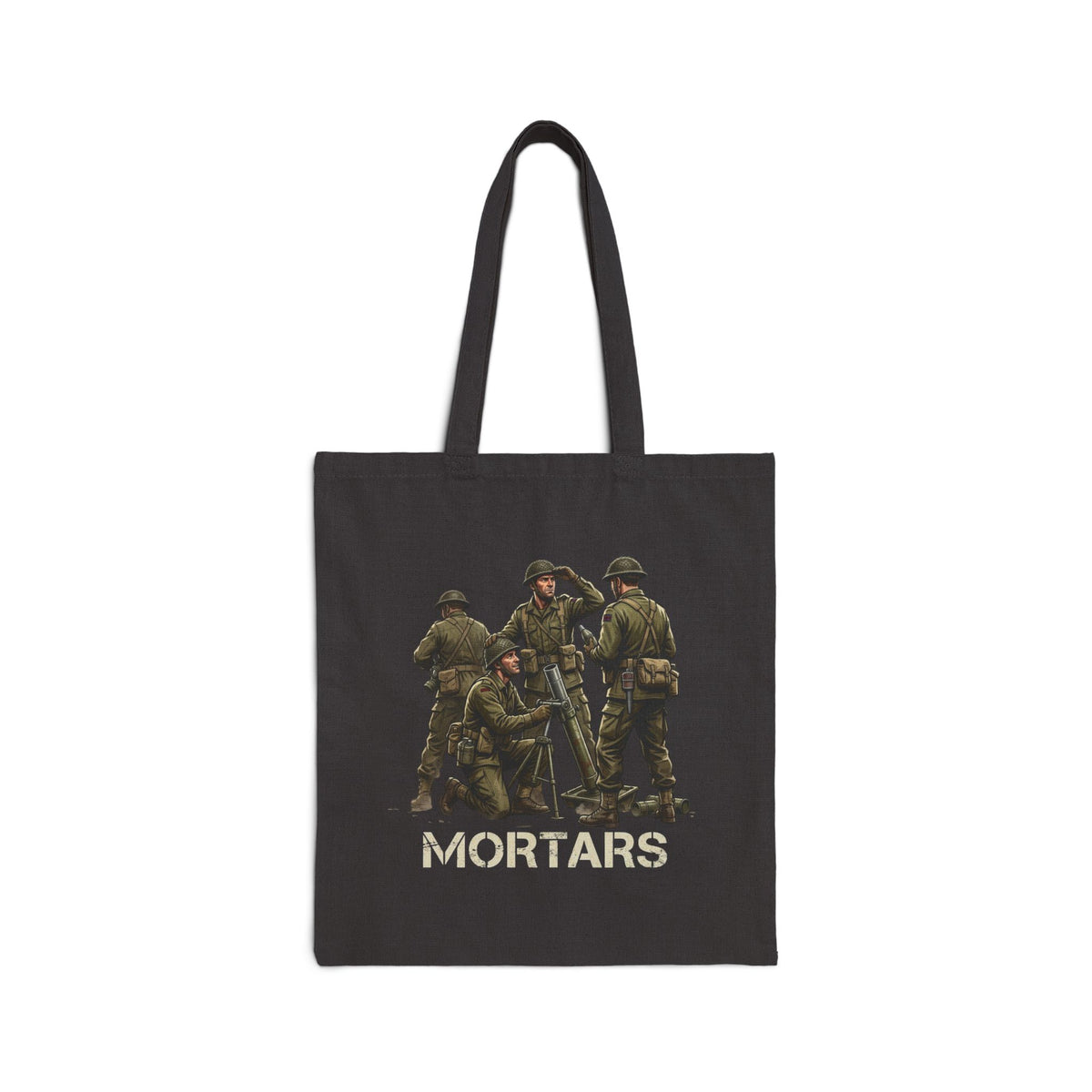 Mortars Army Soldiers Cotton Canvas Tote Bag – Military History Gift