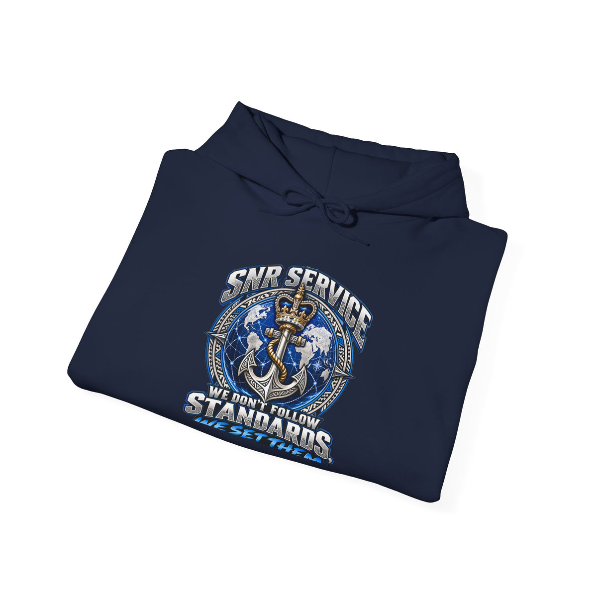 Anchor Compass Hoodie — “We Don’t Follow Standards” Nautical Graphic Sweatshirt