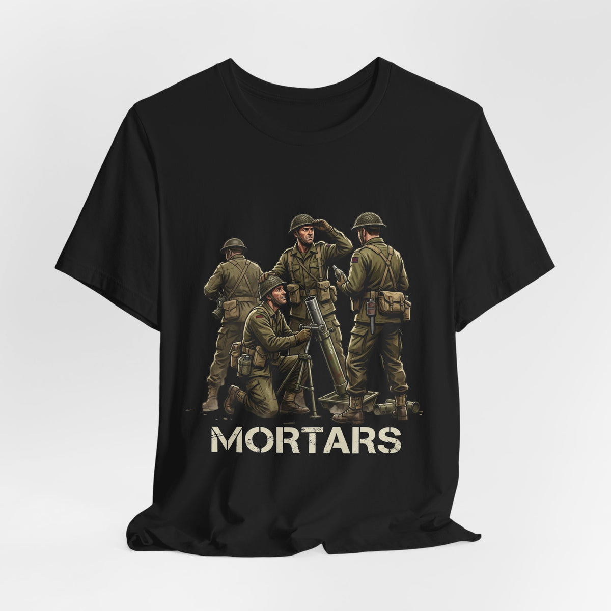 Mortars Military T‑Shirt — Vintage Squad Illustration Tee