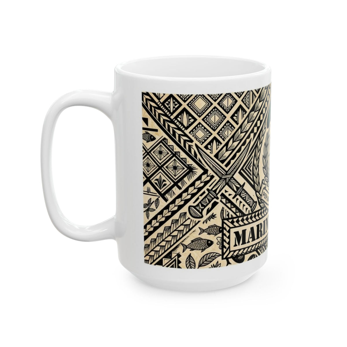 Marine Spirit Ceramic Mug – Military Green Beret Emblem Coffee Cup (11oz, 15oz)
