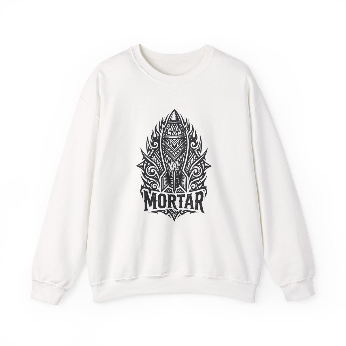 Crewneck Sweatshirt — Mortar Tribal Shield Graphic