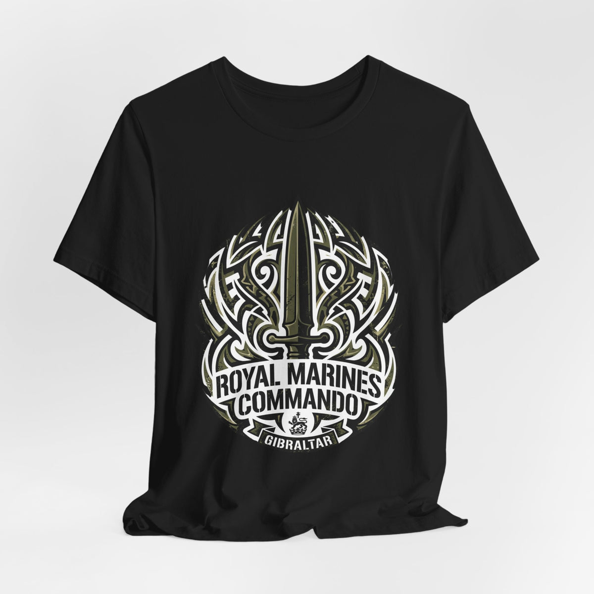 Royal Marines Commando T-Shirt — Gibraltar Tribal Dagger Design