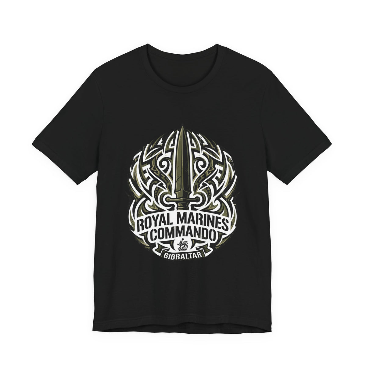 Royal Marines Commando T-Shirt — Gibraltar Tribal Dagger Design