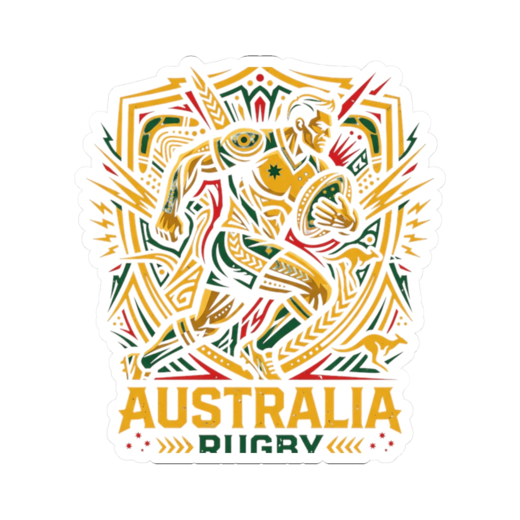 Sticker — Australia Rugby Kiss-Cut Sticker (Team Emblem, Laptop Decal)