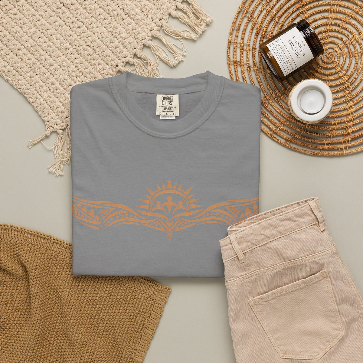 Tribal Sunset T‑Shirt — "Your Tribe" Inspirational Back Graphic