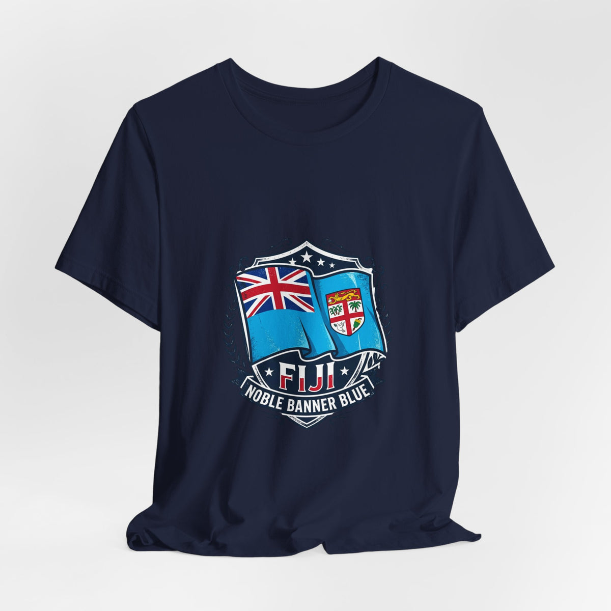 Fiji Noble Banner Blue T‑Shirt — Fiji Flag Crest Tee