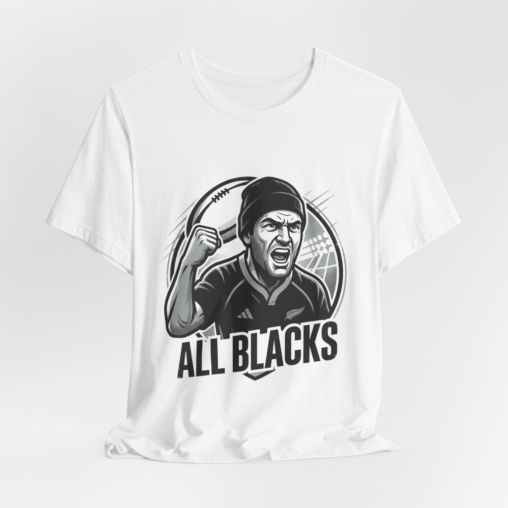All Blacks Rugby T-Shirt — Men’s Fan Tee with Chant Graphic