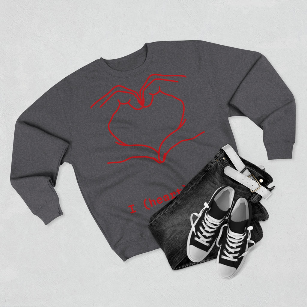 Heart Hands Crewneck Sweatshirt — I (heart) you Valentine Pullover