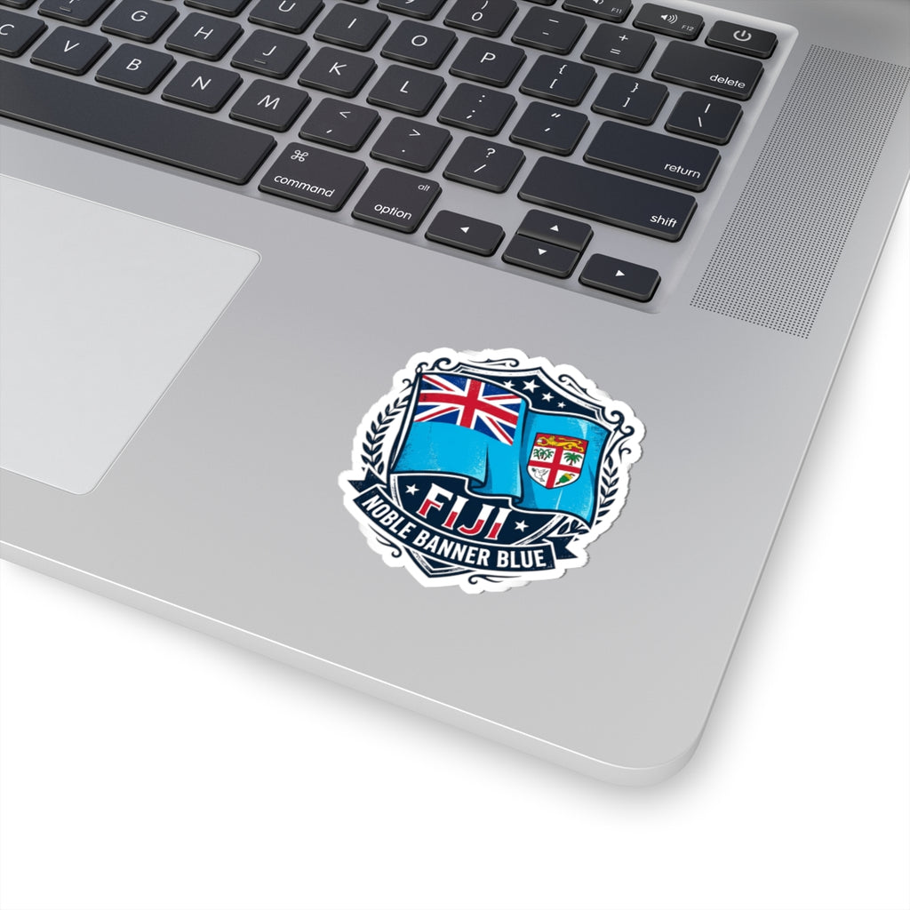 Fiji Flag Crest Sticker — "Noble Banner Blue" Kiss-Cut Vinyl