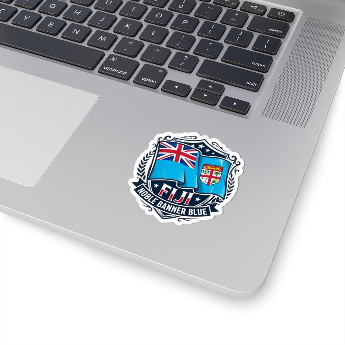 Fiji Flag Crest Sticker — "Noble Banner Blue" Kiss-Cut Vinyl