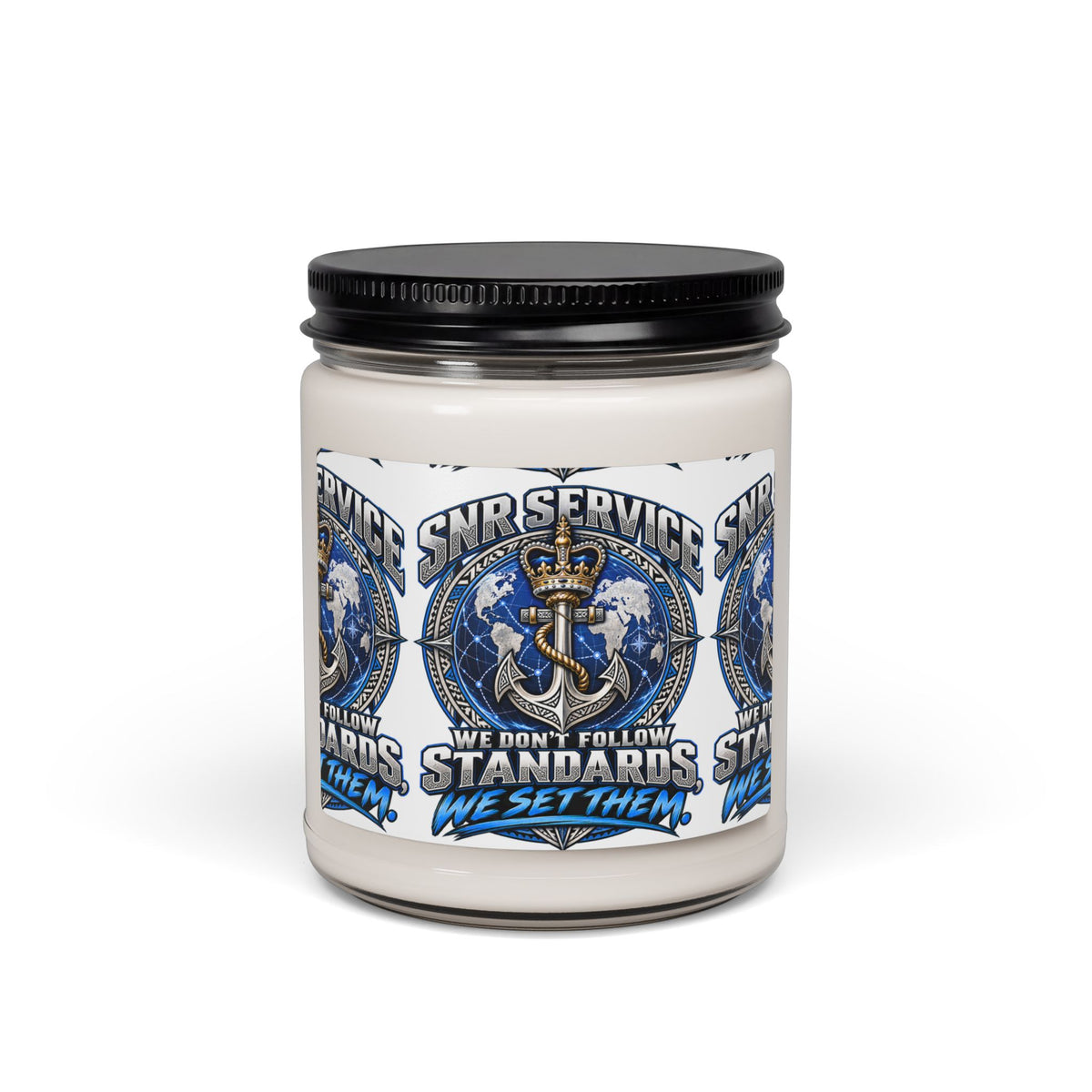 Navy Anchor Soy Candle - "We Don't Follow Standards" 9oz Scented Jar