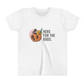 Youth Tee — "Here For The Boos" Halloween Pumpkin Boo Graphic