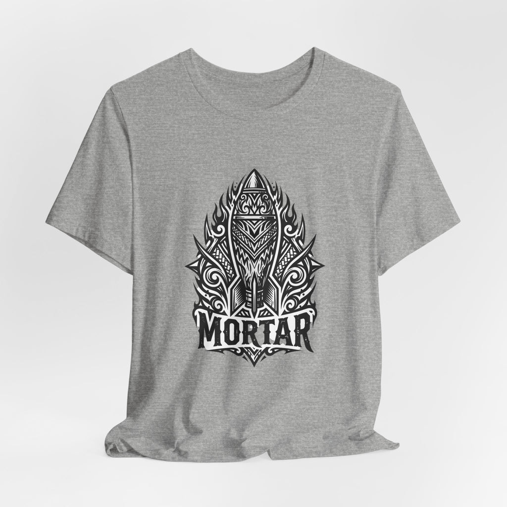 Mortar Tribal Rocket T-Shirt — Bold Black Graphic Tee