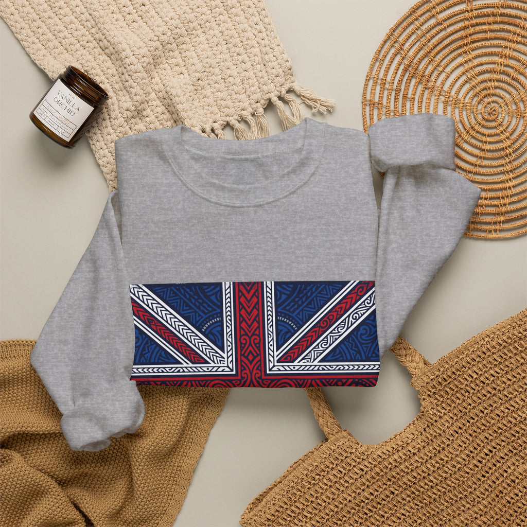 Union Jack Bandana Flag Sweatshirt — British Paisley Print Crewneck